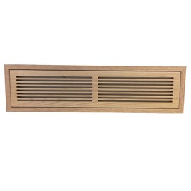 4 Inch x 24 Inch White Oak Hardwood Vent Floor Register Flush Mount with Frame, Slotted Style, Unfinished