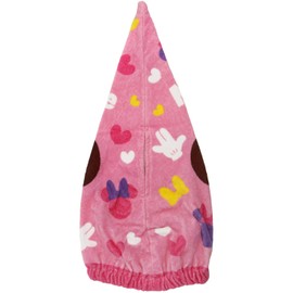 Hayashi ZI460600 Hair-Drying Towel, Pink, Approx. 9.1 x 22.4 inches (23 x 57 cm), Towel Cap, Bicide Minnie
