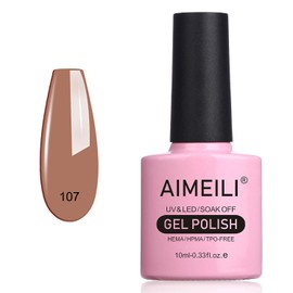 AIMEILI Semi-permanent UV LED Gel Nail Polish for Manicure Soak Off Nail Polish - Stella Anethum (107) 10ml