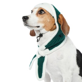 Dog Winter Pilot Hat with Ear Flaps for Cold Weather, Knitted Dog Hat with Ear Holes & Adjustable Chin Strap, Noise Protection Knitted Dog Hats, Dog Beanie Hat, Stylish Dog Accessories & Clothes