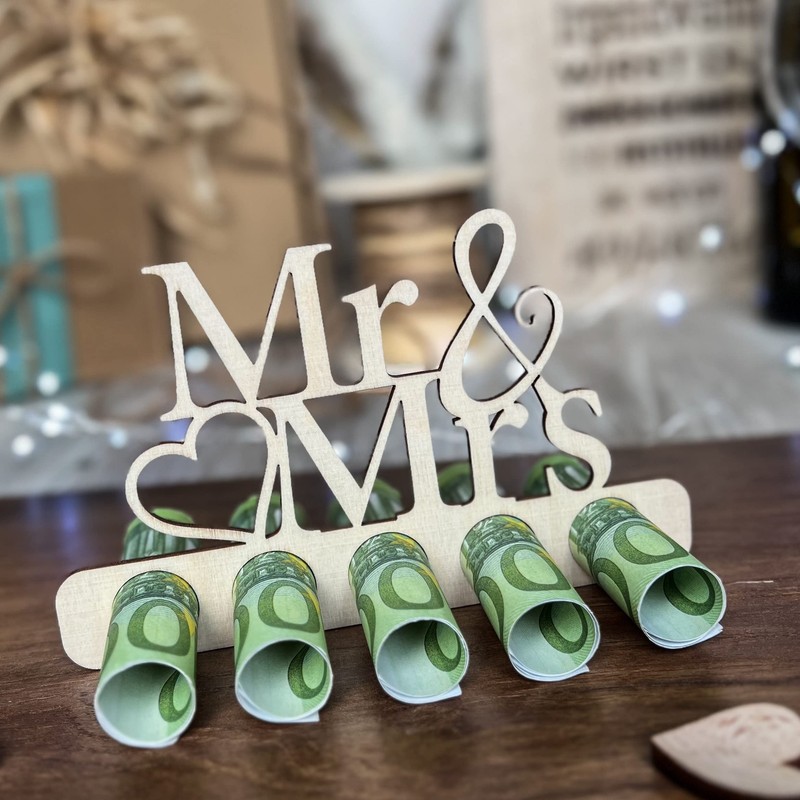 Spruchreif, Wedding Money Gift, Wooden Gifts Mr & Mrs