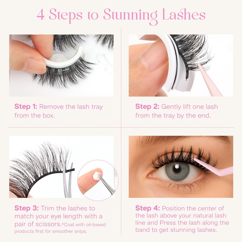 Self Adhesive Eyelashes Natural Look Spiky Manga Press On Lashes