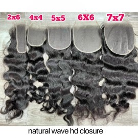 hd 5*5 Closure Cuticle Aligned Unprocessed HD 13x4 Transparent Lace Frontal 4x4 Closure Wholesale 100% Virgin Raw Human Haircolor: natural wave, stretched length: 16inches, toupee size: 2x6