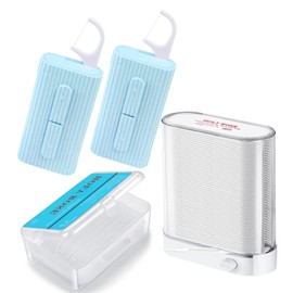 Holy Rose Dental Floss Dispenser -Portable Floss Picks Dispenser-Travel Floss Sticks Case-with 168 Flosser Toothpicks,for Teeth Cleaning - All-in-One Tool for Adult Oral Care Friendly.Blue