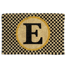 MACKENZIE-CHILDS Monogrammed Entrance Mat, Monogram Welcome Mat, Indoor/Outdoor Front-Door Mat, E
