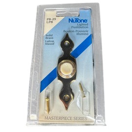 NuTone PB-29LPB Pushbutton Lighted Door Bell Solid Brass Polished **Please Read*