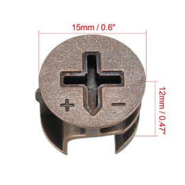 uxcell Furniture Connector Cam Lock Nut Fittings 15mmx12mm for Cabinet Drawer Dresser Wardrobe Panel Connecting 10pcs
