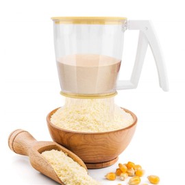 TOPINCN Flour Sieve Hand Bowl Flour Sieve Sieve Powder Flour Sieve Baking Supplies Tools with Lid on Bottom Sieve Flour