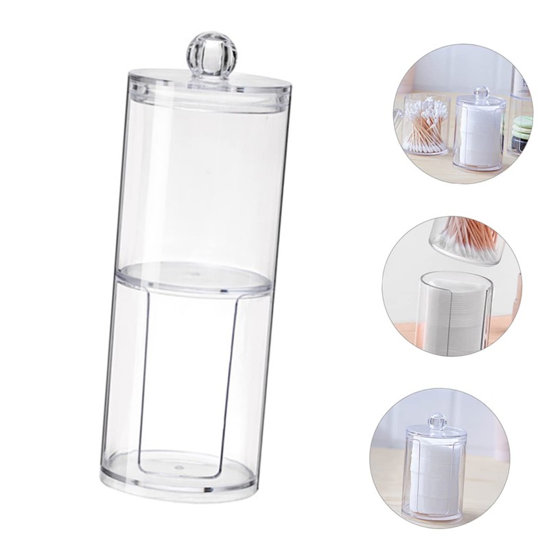 STOBAZA 2pcs Double Layer Cotton Swab Container Gauze Swabs Box