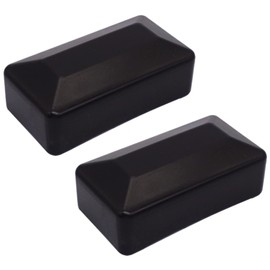 SKIR'CO Fence Post Caps Rectangular Black Plastic Caps 40 x 80 mm Fence Post Cover Deep Black RAL 9005 Colour Pack of 2