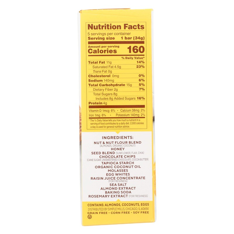 Simple Mills Soft Baked Dark Chocolate Almond Flour Bars 5