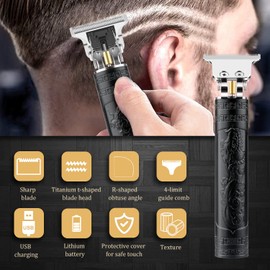 Liwarace Professional Trimmer Hair Clippers, Cordless Barber Shaving Machine, USB Chargeable Beard Trimmer Beard Shaver for Men Father's Day Thanksgiving Christmas Gifts (B1)