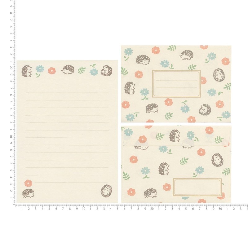Hanko Letter Set (Hedgehog and Flower) LLH7 (Old LLL305)