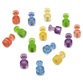 Magnetic Push Pins 3/4 Inch Dia, Assorted Colours, Pack of 20
