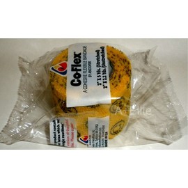 Andover CO-Flex 2"x5Yds Smiley Face Cohesive Flexible Bandage Compression Self Adherent Wrap Bright Color -ONE- Neon Pink Yellow Blue for Children Pets Cats Dogs Elastic Latex (Yellow)