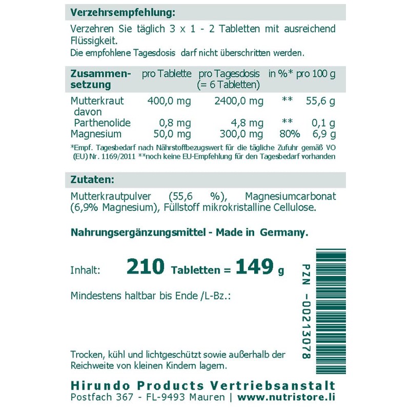 The Nutri Store Motherwort Magnesium Tablets, 150 + 60 Tablets