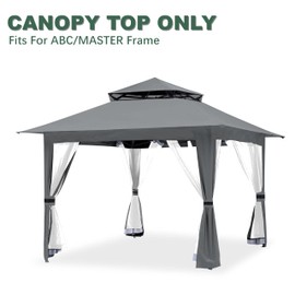 Grey Gazebo Replacement Cover Compatible with ABC 13x13 Pop Up Gazebo Frame,This Particular Replacement Cover Will Not Fit Any Other Models