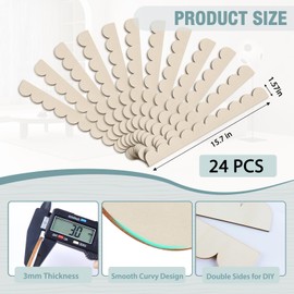 Scalloped Decorative Wood Trim Unfinished Scalloped Wood Molding DIY Wooden Moulding Trim for Home Wall Window Cabinet Shelf Door Frames Decoration (15.75in x 1.57in, 24 Pack)