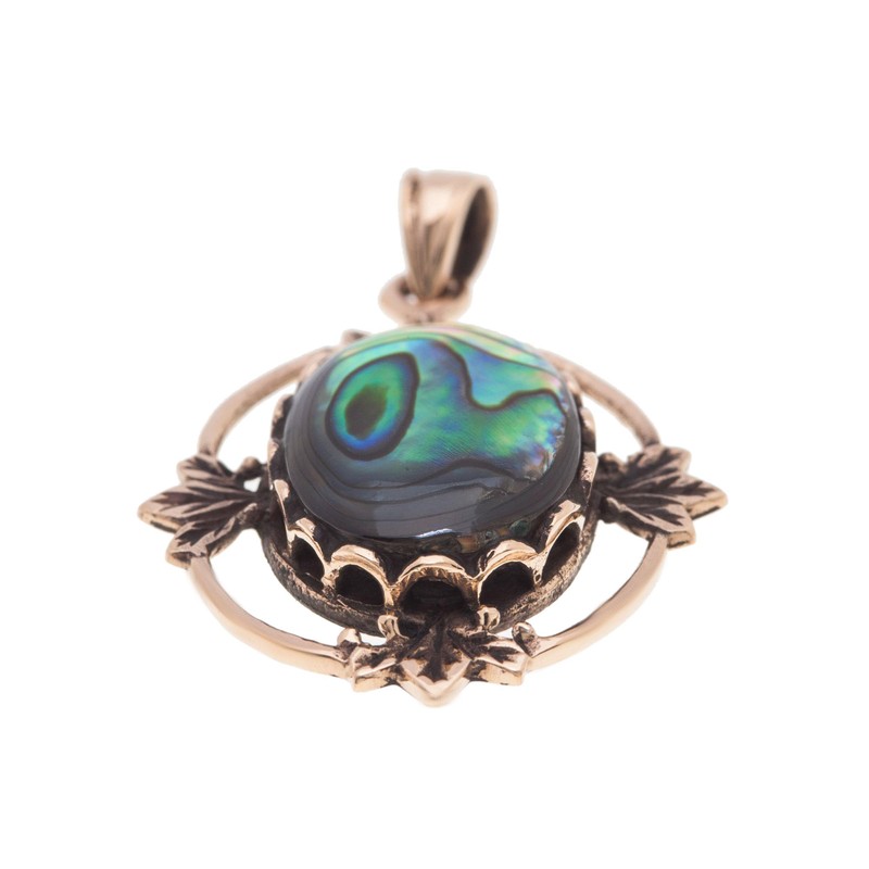 Windalf Roman Paua Shell Pendant Bronze, Bronze, Abalone
