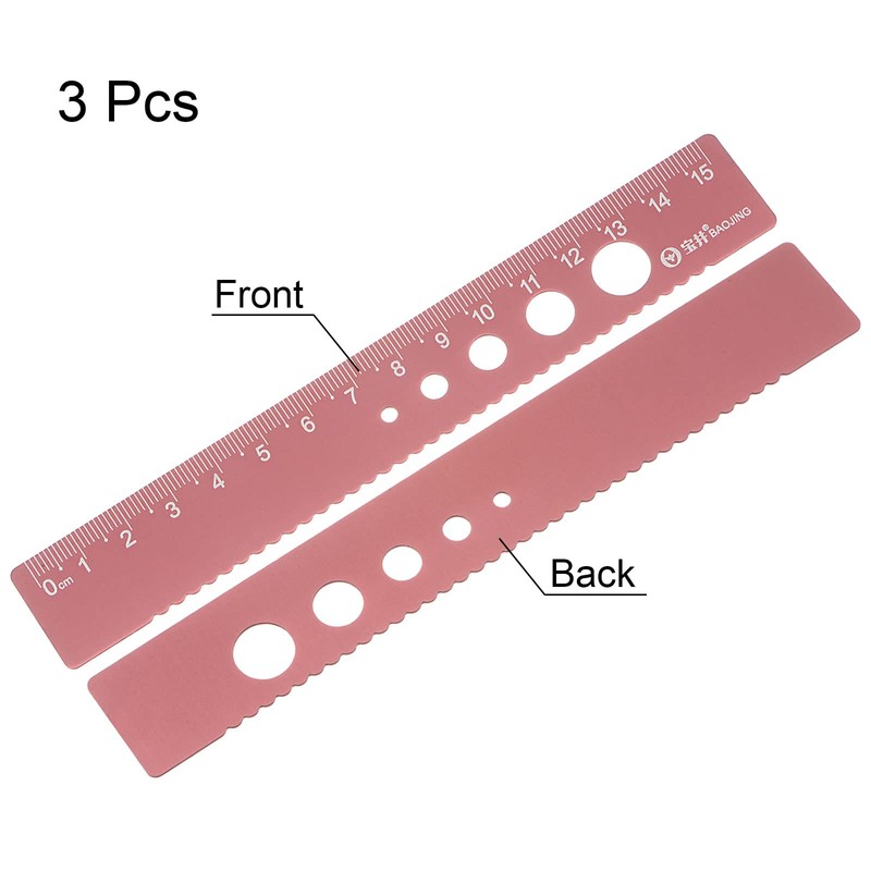 sourcing map Set of 3 Straight Ruler, 15 cm, Metric