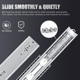 SLIDEWAY 200 Lbs Heavy Duty Drawer Slides 1 Pair 8 10 12 14 16 18 20 22 30 32 40 Inch Full Extension Ball Bearing Sliding Rails Cabinet Runners Tracks Tool Box Glides-10