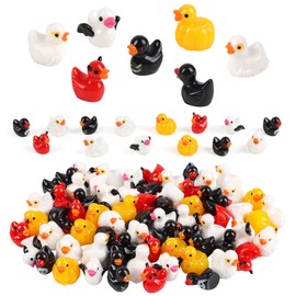 CCINEE 70pcs Halloween Mini Resin Ducks Bulks, Miniature Skeleton Ghost Bat Pumpkins Duck Figures to Hide Tiny Resin Duck for Crafts Halloween Party Favor Table Indoor Garden Decorations