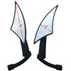 MotorToGo One Pair Black CNC Spear Sickle Mirrors Compatible for