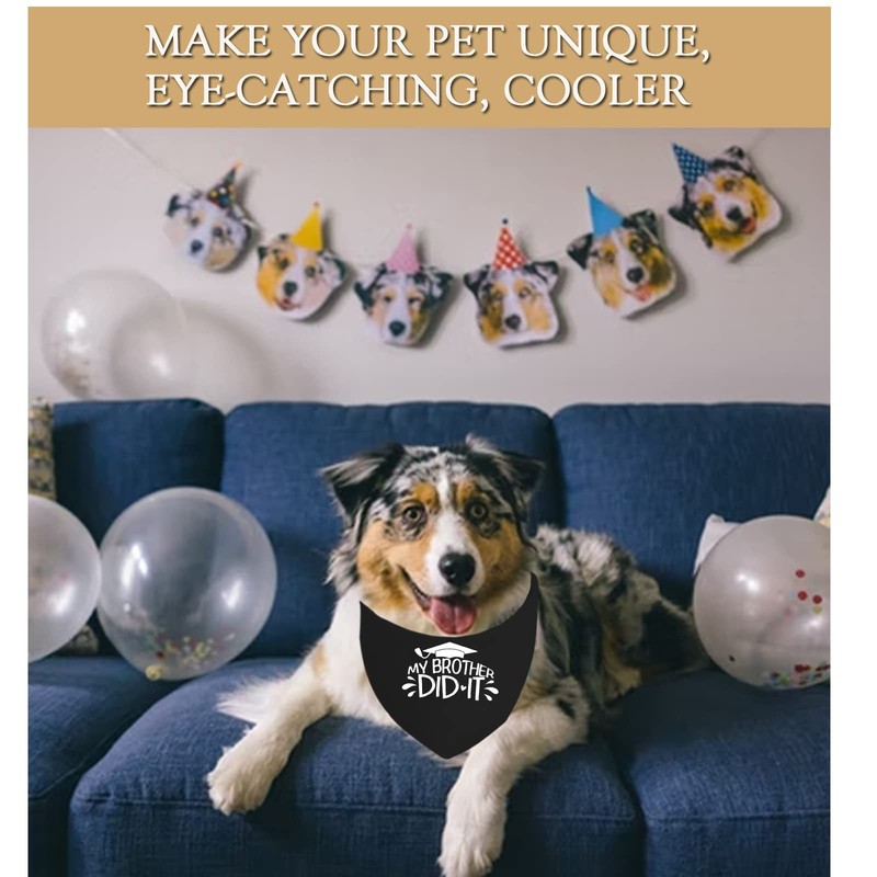 JXGZSO 1 Piece Dog Bandana Graduation Announcement Gift My Brother/Sister