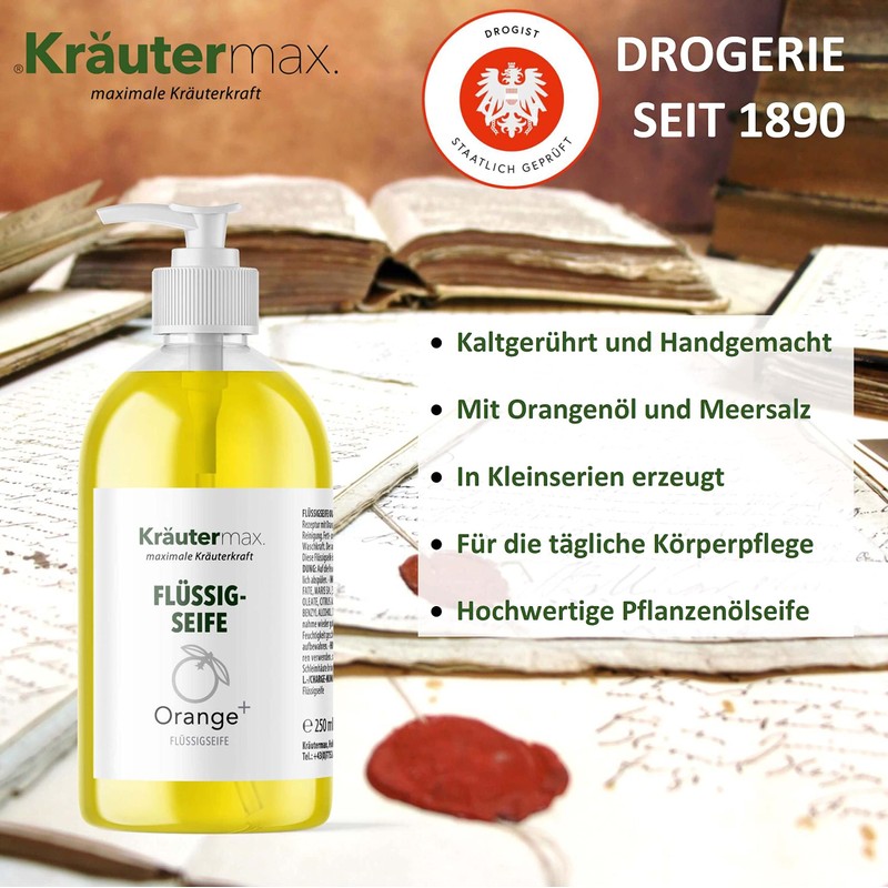Orange Liquid Soap with Orange Oil Natural Pure for Skin