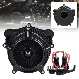 Unbranded Black Spike Air Cleaner Intake Filter For Harley Softail Dyna Wide Glide FXDWG