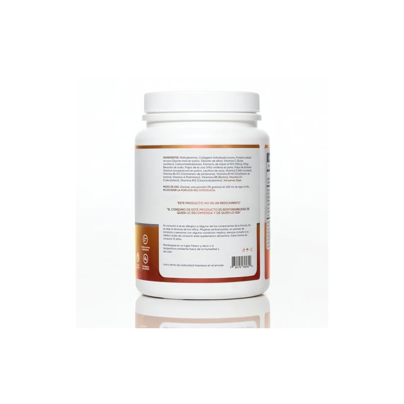 Vitasei Colágeno Hidrolizado Polvo Péptidos Resveratrol Vitamina Apoyo Cabello Piel