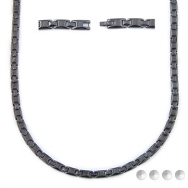 [Hachi] Germanium Necklace, Men's, Black, Hematite, Magnetic Necklace, Germanium Jewelry, 20.3 inches (51.5 cm), Germanium Necklace, Germanium Necklace