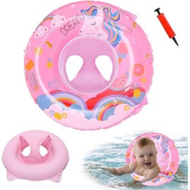 Baby Swimming Float Seat, Cartoon Zebra Inflatable Toddler Pool Swimming Ring with Double Handle, Water Waist Float Toy for Age 6-36 Months Babies Toddlers Infant Children Training Playing