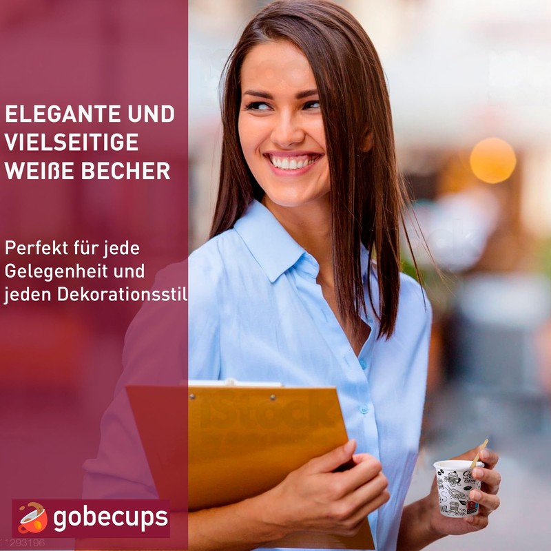 gobecups 100 Disposable Coffee Cups 110 ml / 4 oz