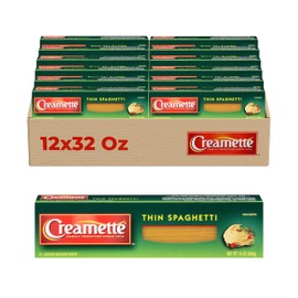 Creamette Thin Spaghetti Pasta, 20-Pack (16 oz Each) – Classic Delicate Pasta for Light Sauces & Italian inspired dishes