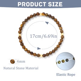 ZENGSING 4 mm stretch bracelet made of real natural stone beads, natural stone bracelet, gemstone bracelet, women's pearl bracelet for Mother's Day, birthday, Valentine's Day, Christmas gifts, Stone