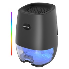 Dehumidifier for Home- 35 OZ Small Room Dehumidifier 300 Sq ft with Auto Shut-Off Energy Saving Quiet Dehumidifiers 7 Colors Lights & Sleep Mode for Bedroom Bathroom RV Closet Garage