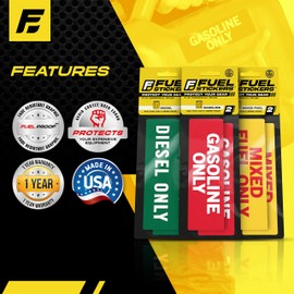 Diesel Only, Mixed Fuel Only, and Gas Only Sticker - 20 Labels of Each Type - Gas Cans and Fuel Storage - Weatherproof, Extreme Stick, Fuel Signs by Fuel Stickers - USA Made (6x2 inch), 60 Labels