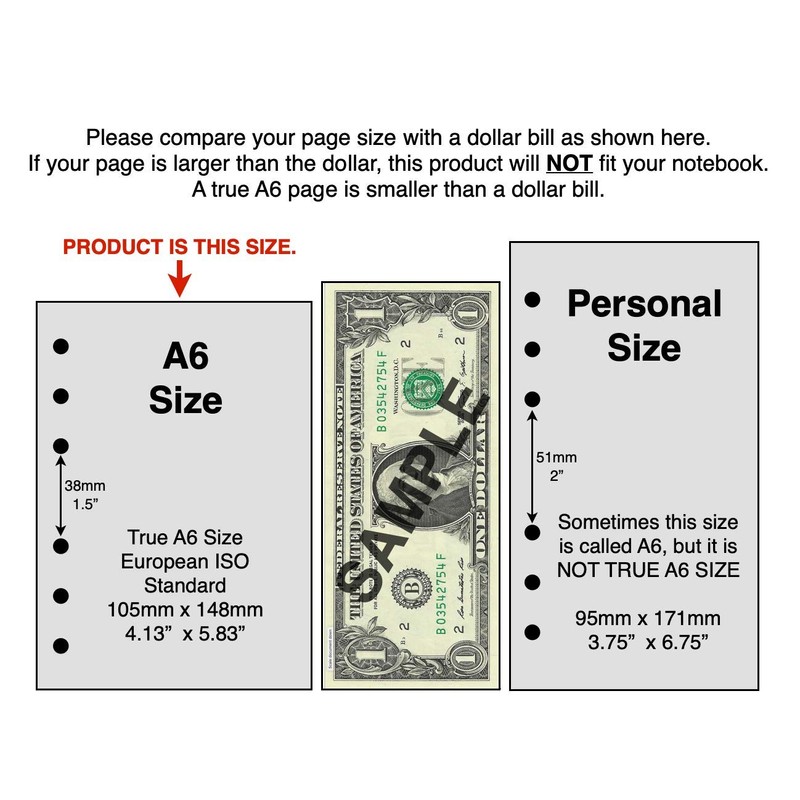 A6 Size Note Paper Planner Insert with Subject Line, for