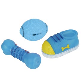 Molly & Mo Light Blue Dog Toy - Set of 3