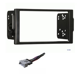 Car Stereo Dash Kit and Wire Harness for Installing a New Double Din Radio for 2004-2005 Saturn Ion and Vue