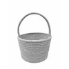 Prudance Small Sparkly Silver Sequin Woven Cotton Rope Basket, 6"x5",