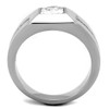 Marimor Jewelry Men's Stainless Steel 316 Cushion Cut Cubic Zirconia