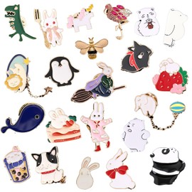 REGODI Animal 20 Pieces Mixed Enamel Brooch Bulk Set, Cute Cartoon Enamel Pin Set - Lapel Badge for Backpacks, Clothes, Hats, Jackets (Random Styles)