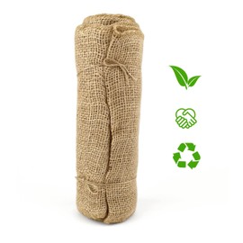 D.RECT Jute Ribbon Natural Brown Roll 25 x 500 cm - 25 cm Wide - Jute Gift Ribbon Vintage - Decorative Ribbon Wedding - Jute Fabric for Floristry and Decoration