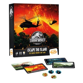 Shuffle Escape The Island Jurassic World Card Game, 2 to 4 Players to 6 Years Old