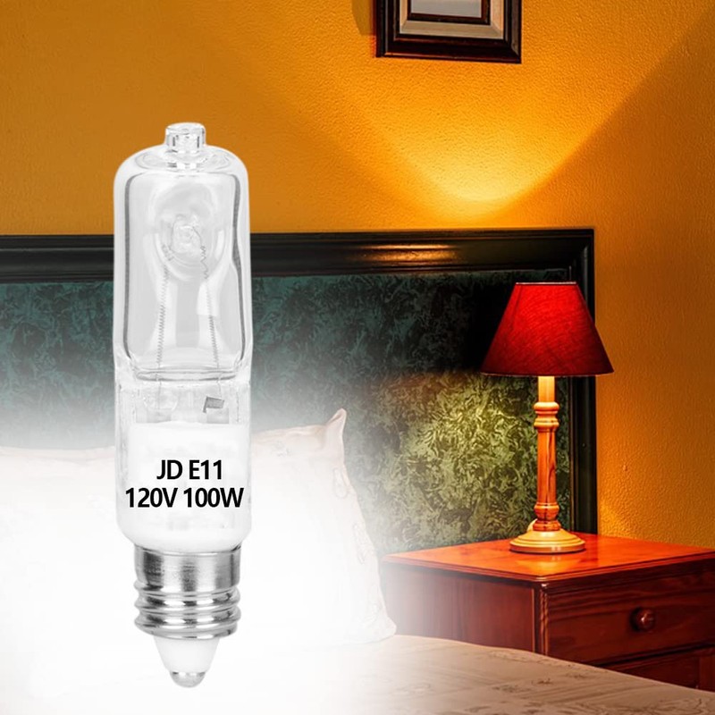 JD E11 120 Volt 100 Watt Halogen Bulbs, Mini Candelabra