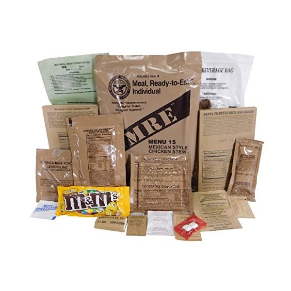 Genuine Military MRE Meal with Inspection Date September 2017 or Newer (Chili with Beans)