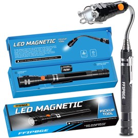 Stocking Stuffers for Men, Telescoping Magnet Pickup Tool with 3 LED Magnetic Flashlight, Unique Christmas Birthday Gifts for Men, Dad, Husband, Boyfriend