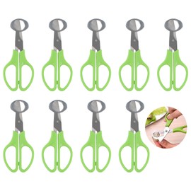 LIUCONGBD 10 Stück Wachteleierschalenschneider Schere, Eierschneider Schere, Küchen Eierschere Werkzeug Tauben Wachteleierschere, Edelstahl Wachteleierknacker für die Küche Restaurant (Grün)